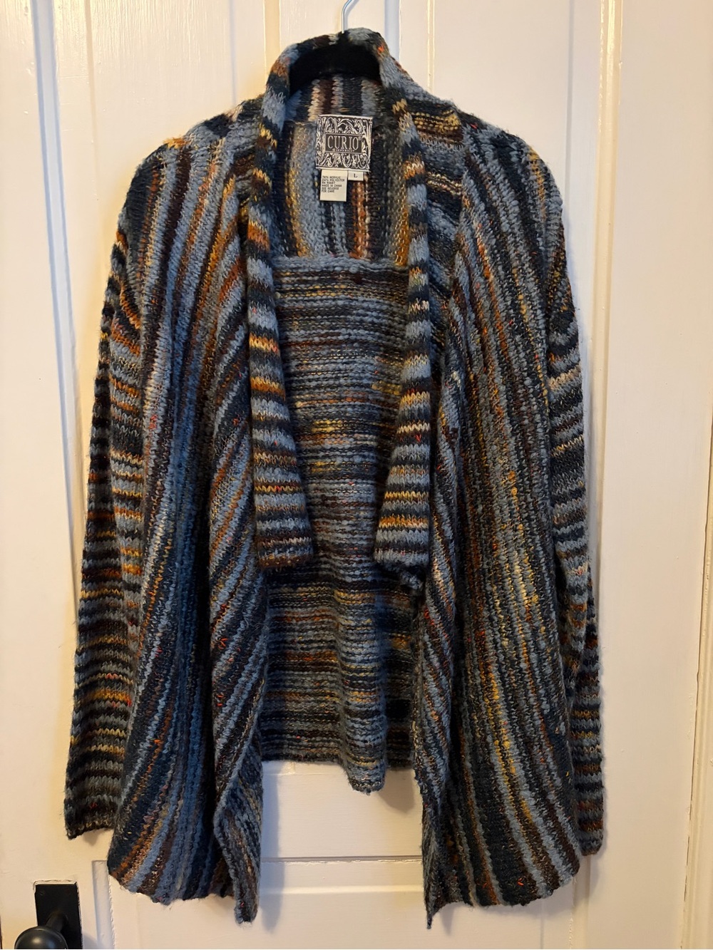 Blues Striped Open-Front Cardigan